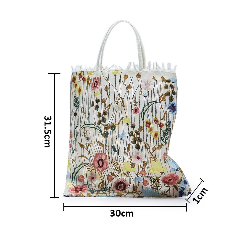 Embroidered Lace Flower Mesh Shoulder Bag ART : 19