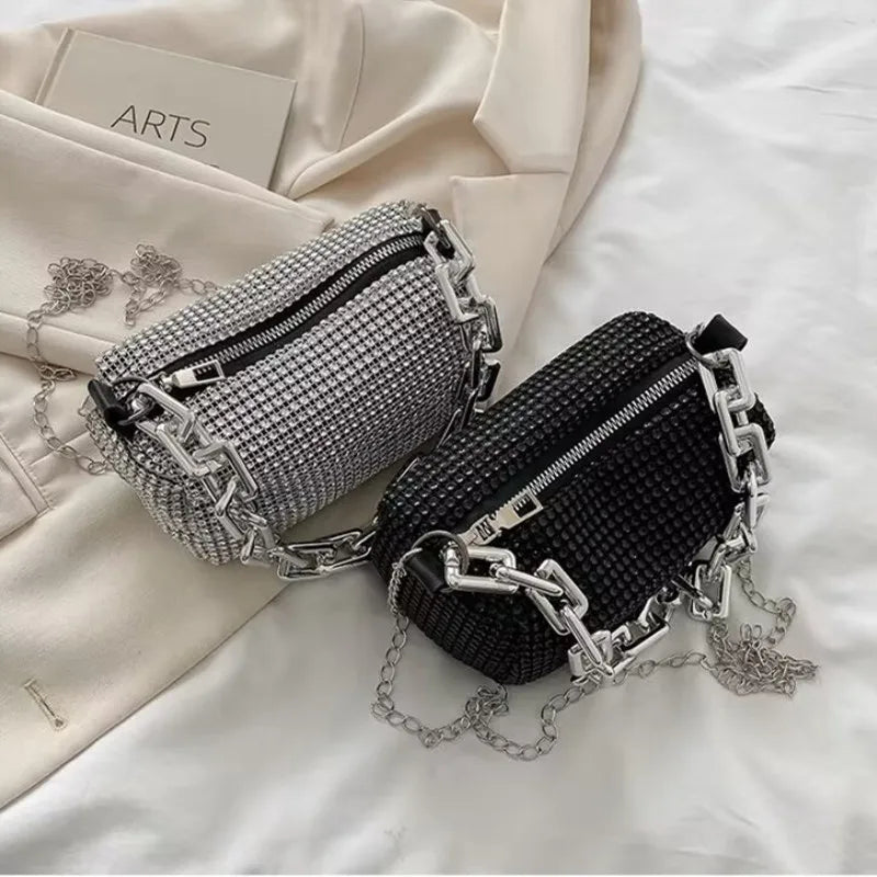 Starburst Bucket Bag – Dazzling Rhinestone Crossbody ART : 32