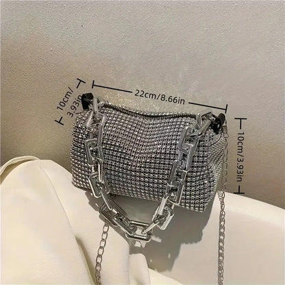 Starburst Bucket Bag – Dazzling Rhinestone Crossbody ART : 32