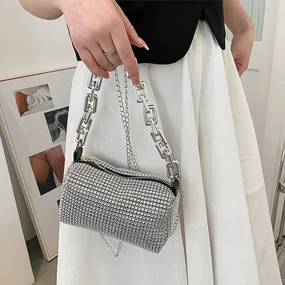 Starburst Bucket Bag – Dazzling Rhinestone Crossbody ART : 32