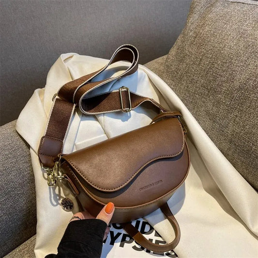 Vintage PU Leather Saddle Crossbody Bag ART : 20