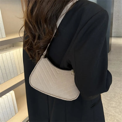 Women's Retro Felt Crossbody Bag – Casual Shoulder Purse ART : 12