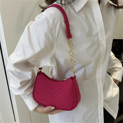Women's Retro Felt Crossbody Bag – Casual Shoulder Purse ART : 12