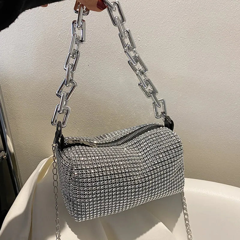 Starburst Bucket Bag – Dazzling Rhinestone Crossbody ART : 32