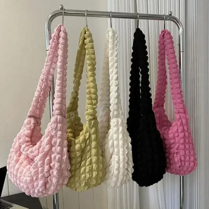 حقيبة كروس بودي نسائية مبطنة ومطوية بتصميم فقاعات - رقم المنتج: 6