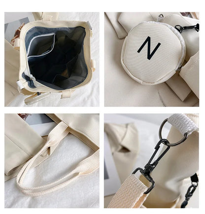 Japanese Canvas Crossbody Bag for Women ART : 9