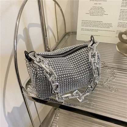 Starburst Bucket Bag – Dazzling Rhinestone Crossbody ART : 32