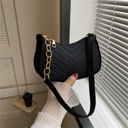 Women's Retro Felt Crossbody Bag – Casual Shoulder Purse ART : 12