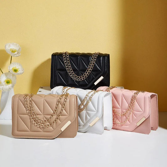 Black Luxury Women's PU Leather Plaid Crossbody Bag with Tassel ART : 15