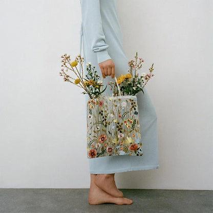 Embroidered Lace Flower Mesh Shoulder Bag ART : 19