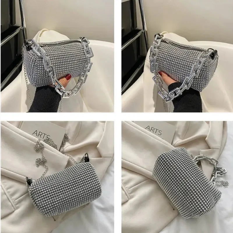 Starburst Bucket Bag – Dazzling Rhinestone Crossbody ART : 32