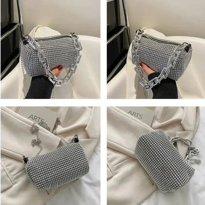 Starburst Bucket Bag – Dazzling Rhinestone Crossbody ART : 32