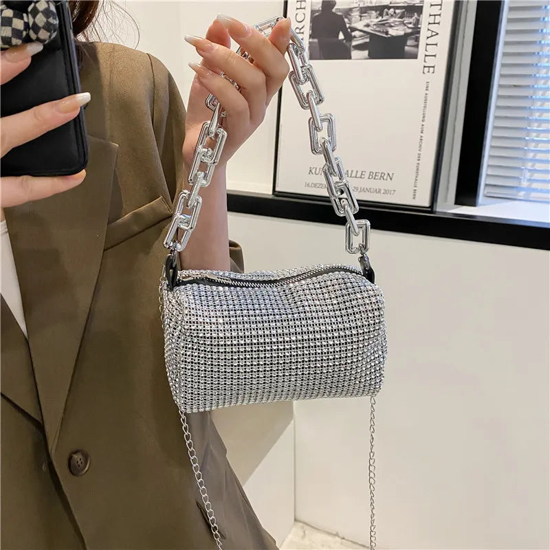 Starburst Bucket Bag – Dazzling Rhinestone Crossbody ART : 32