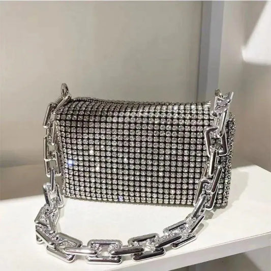 Starburst Bucket Bag – Dazzling Rhinestone Crossbody ART : 32